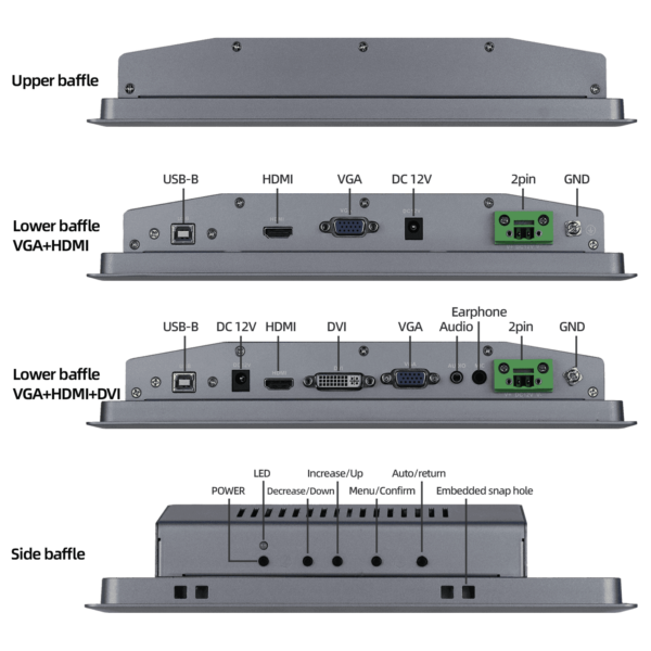 10.4 inch embedded industrial monitor SCD-A104SG - Image 5