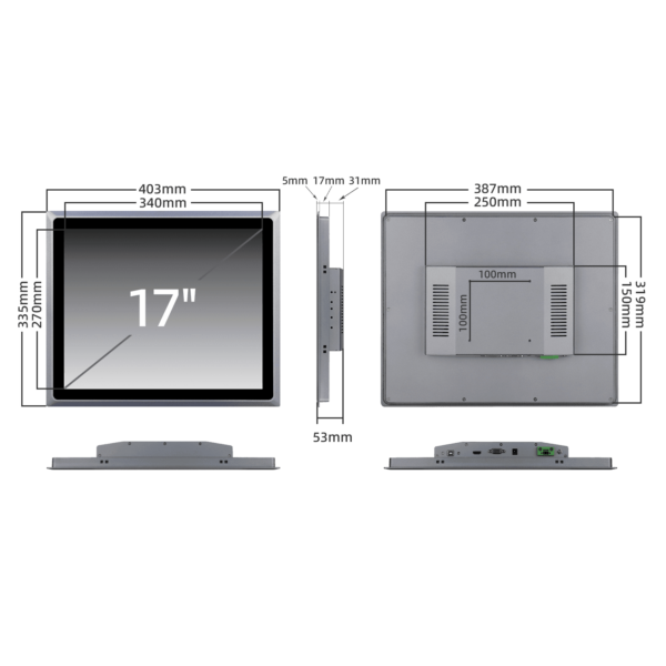17 inch capacitive touch industrial monitor SCD-A170SR - Image 5