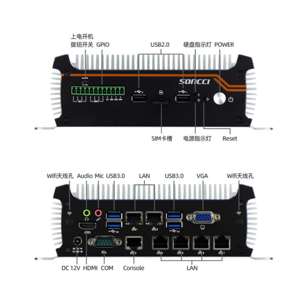 SCI-S4000L4 6 network dual serial fanless embedded industrial computers - Image 7