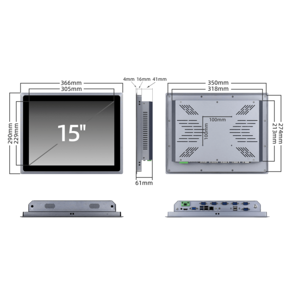 15 inch embedded industrial panel PC SCP-D150SR - Image 8
