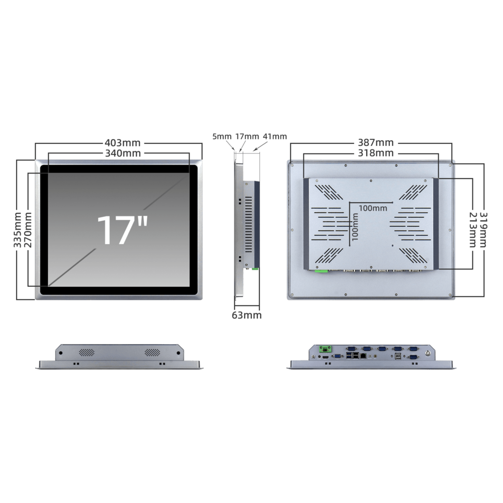 17 inch touch screen industrial panel PC D170SR - Image 9
