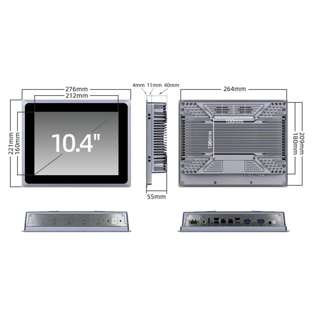 10.4 inch embedded resistive touch panel PC K104SZ - Image 7