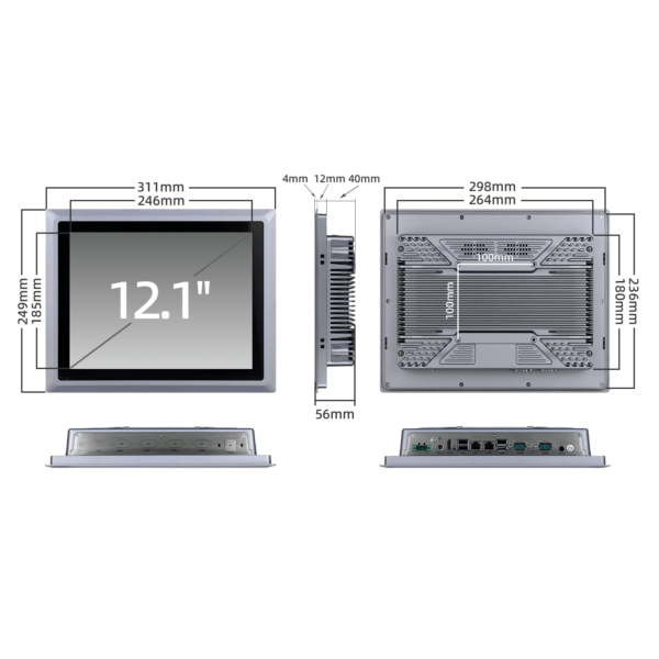 12.1 inch fanless embedded industrial panel PC SCP-K121SR - Image 8