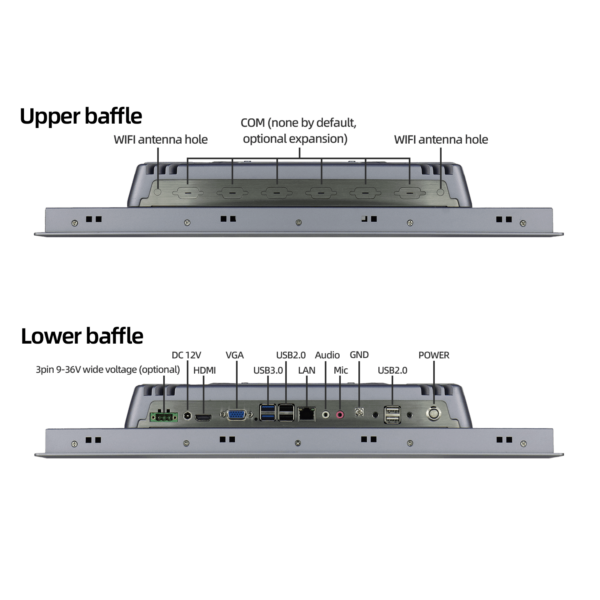 18.5 inch Aluminum fanless industrial panel PC K185WZ - Image 8
