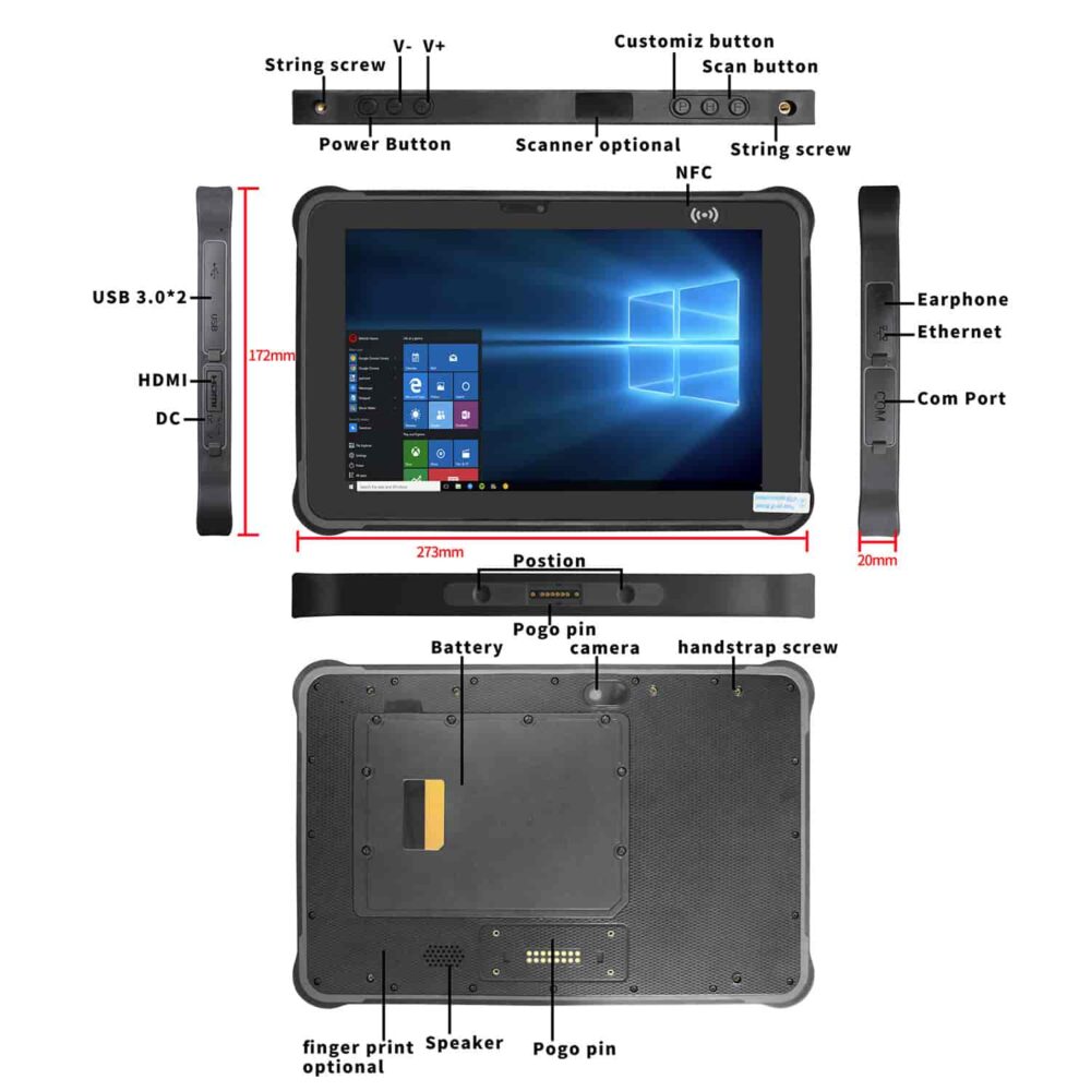 10.1 inch N5100 industry Rugged Tablet  SIP-J101 - Image 6